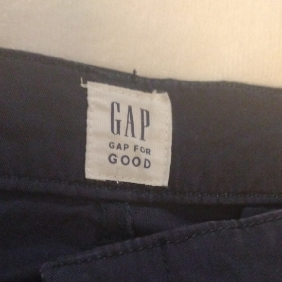 GAP Girlfriend Chino Mid Rise Stretch Women's Navy Cropped Pants - Picture 4 of 8